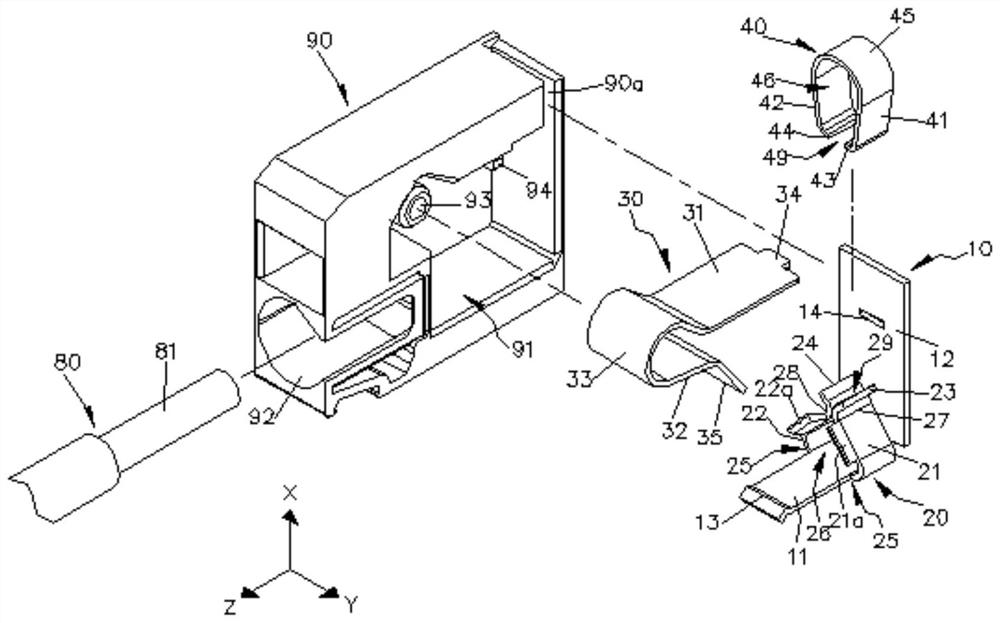 Conductive component structure of electrical wiring device