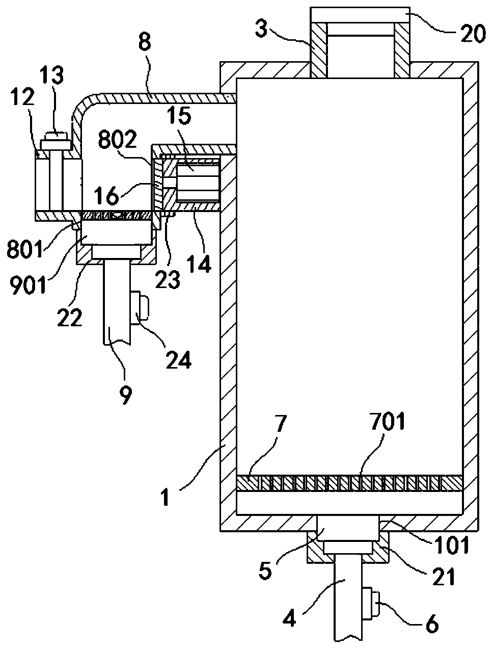 A timing and quantitative feeding device for fish tanks