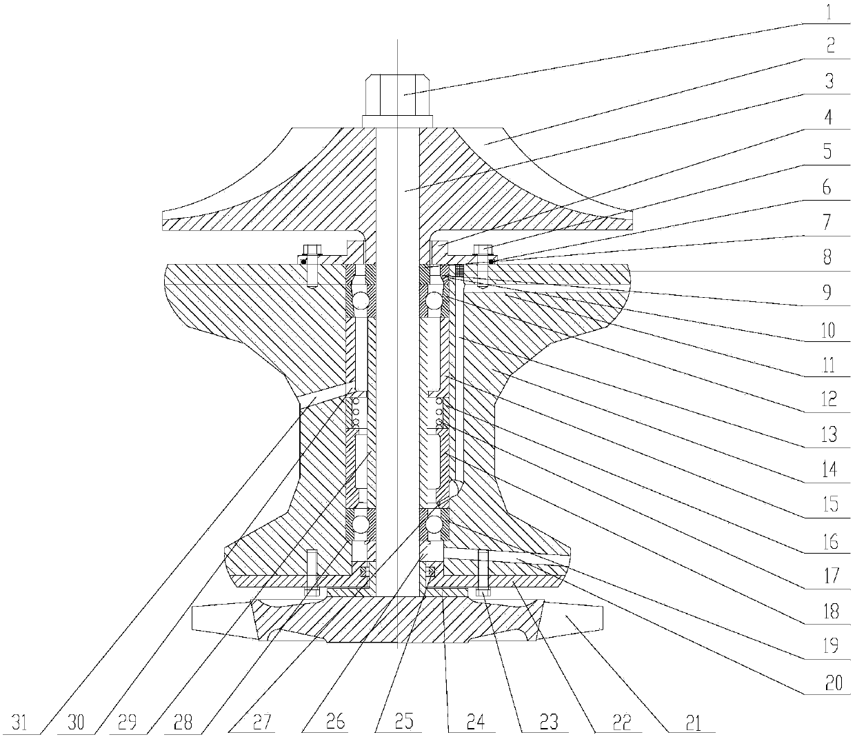 Vertical type turbine bearing system