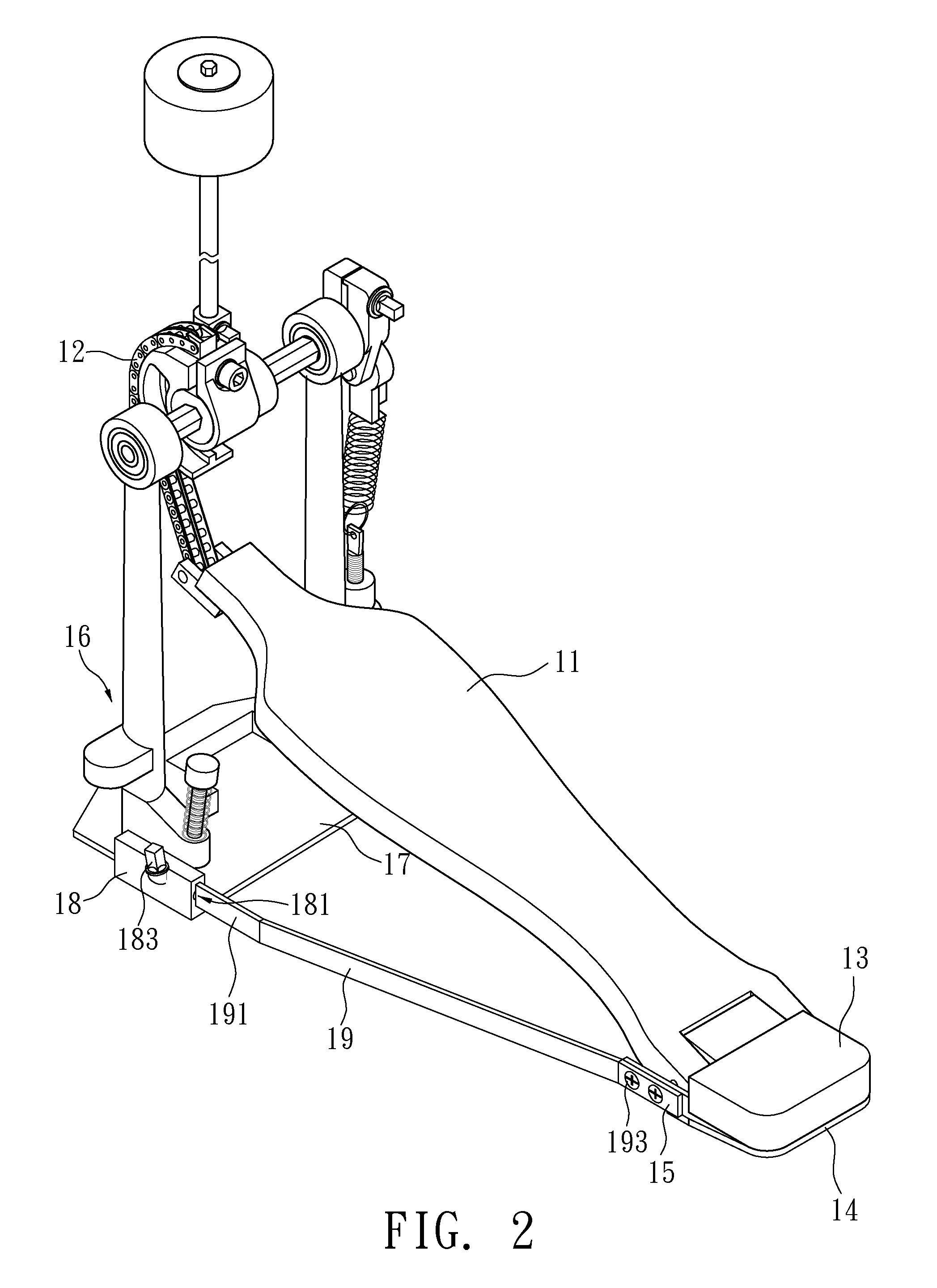 Pedal assembly for percussion instrument