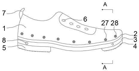 A dance shoe for different foot widths