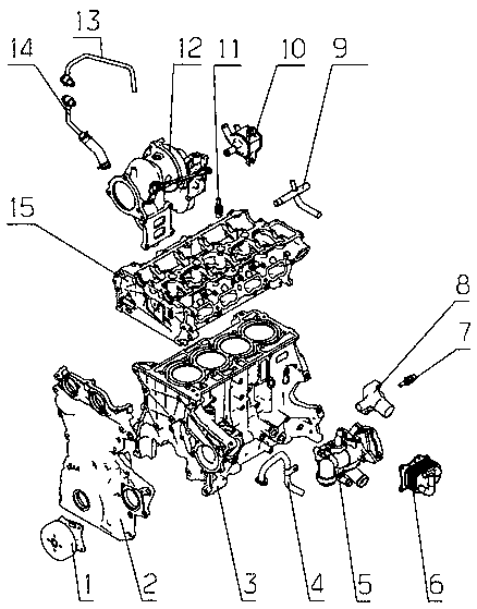 Cooling waterway cycle structure of automobile engine