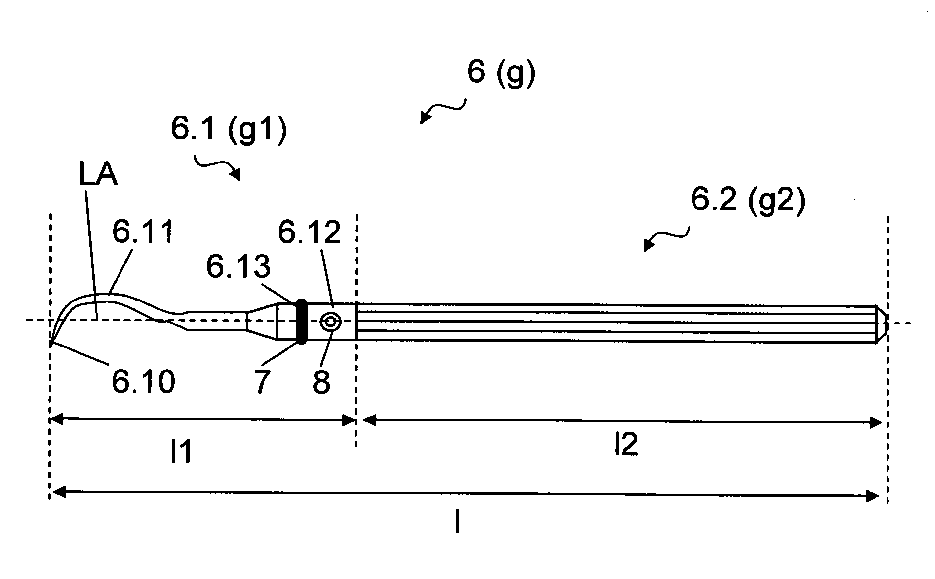 Magnetostrictive insert element for use in a tool holder of an ultrasonic dental treatment device