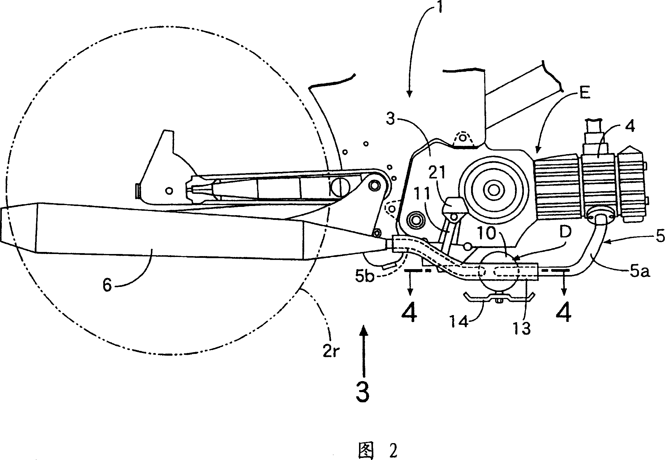 Exhaust purifying device for motor