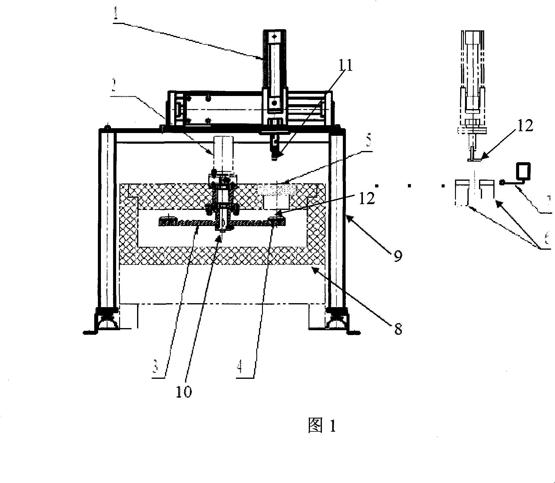 Pendulum impact machine low-temperature automatic material feeding centring device and method thereof