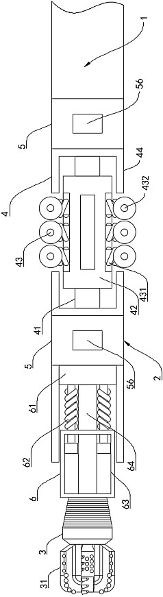 A kind of extended pdc drill bit with centralizer