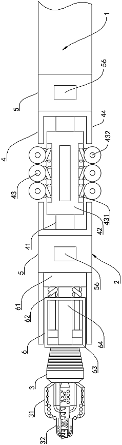 A kind of extended pdc drill bit with centralizer