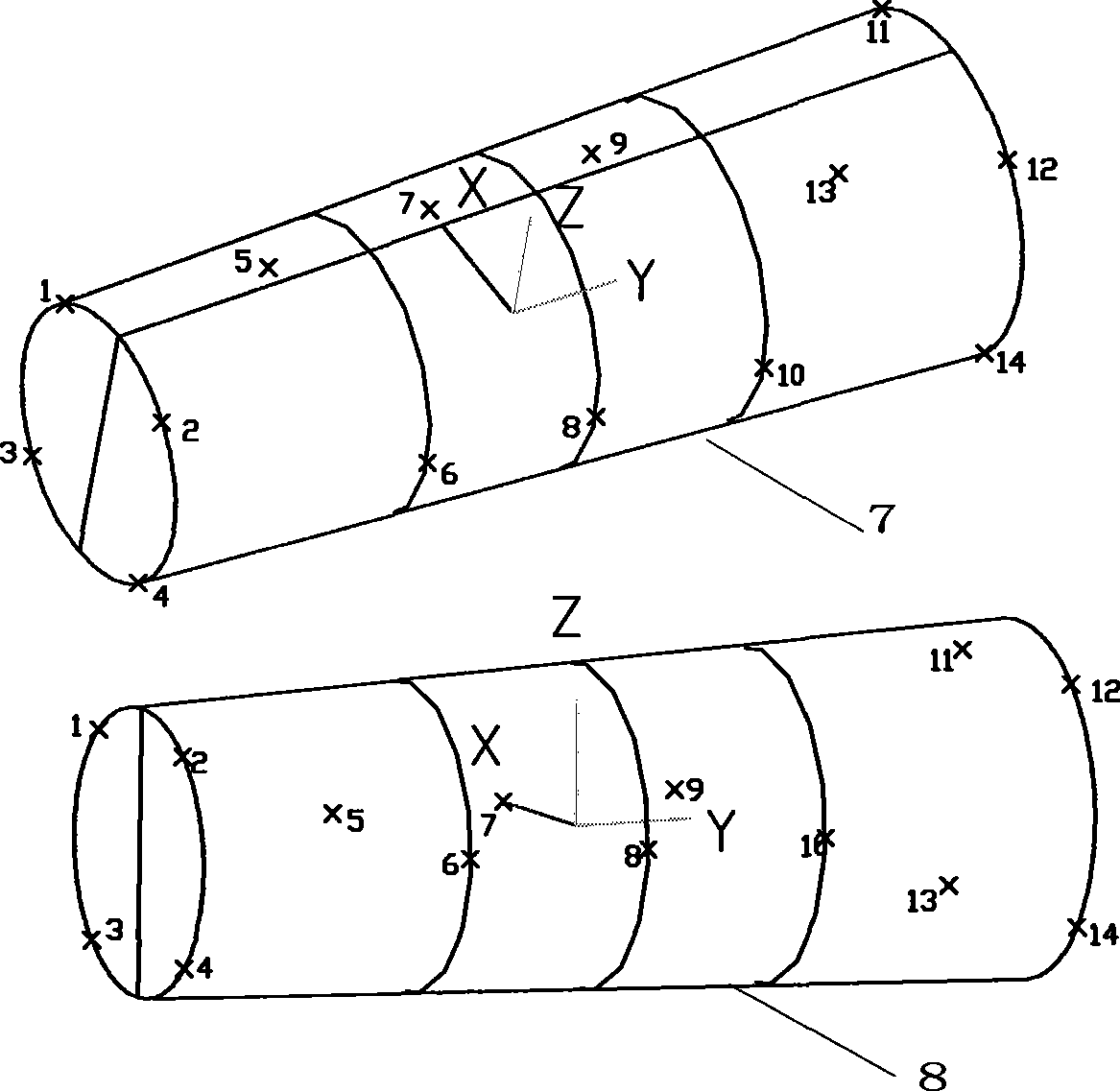 Computation method for attitude of aircraft fuselage based on laser tracking instrument