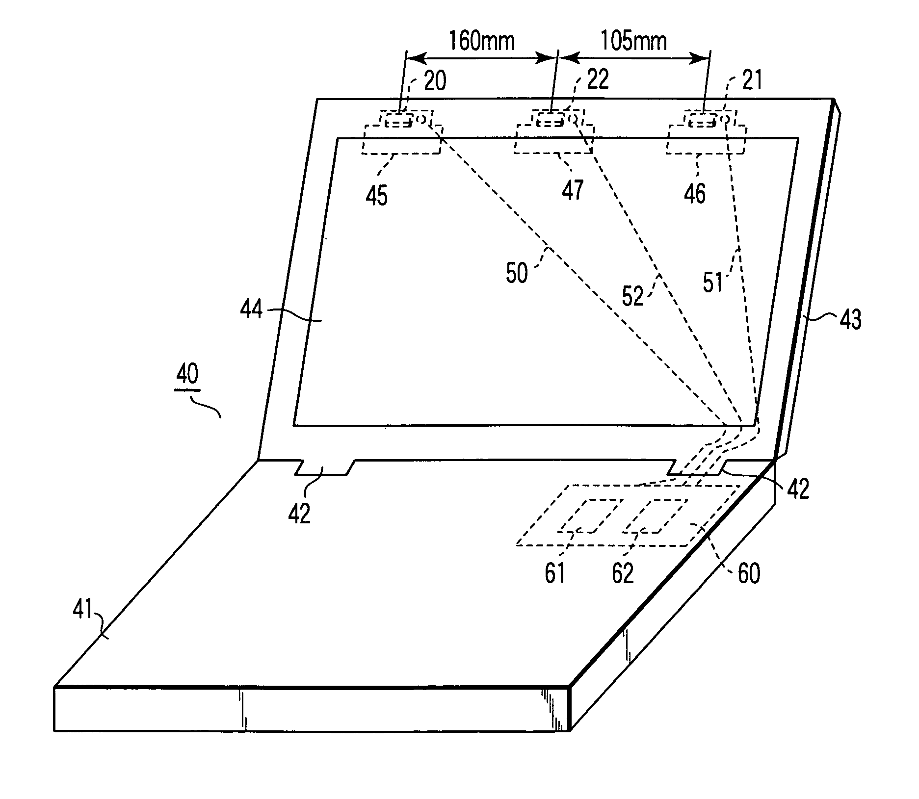 Antenna structure for electronic device with wireless communication unit
