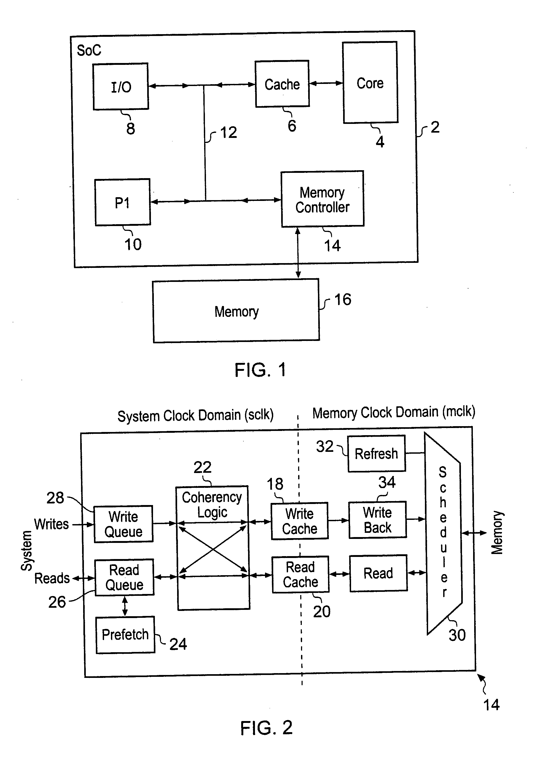 Memory controller with write data cache and read data cache
