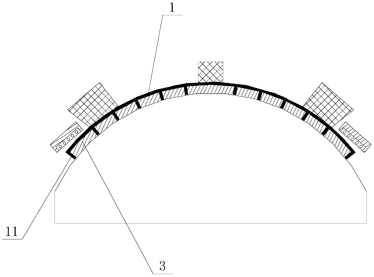 A partitioned electromagnetic composite forming method and forming device for a large integral wall panel