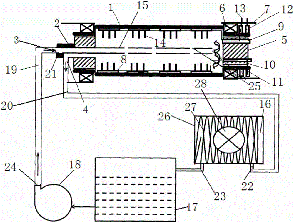 Cooling device of lead plate roller