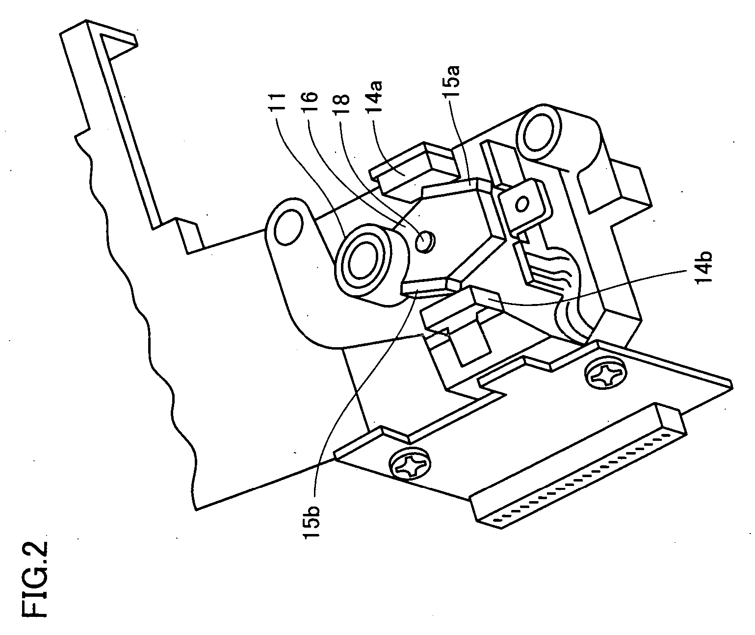 Optical pickup device employing magnet and tracking coil to drive objective lens in tracking direction