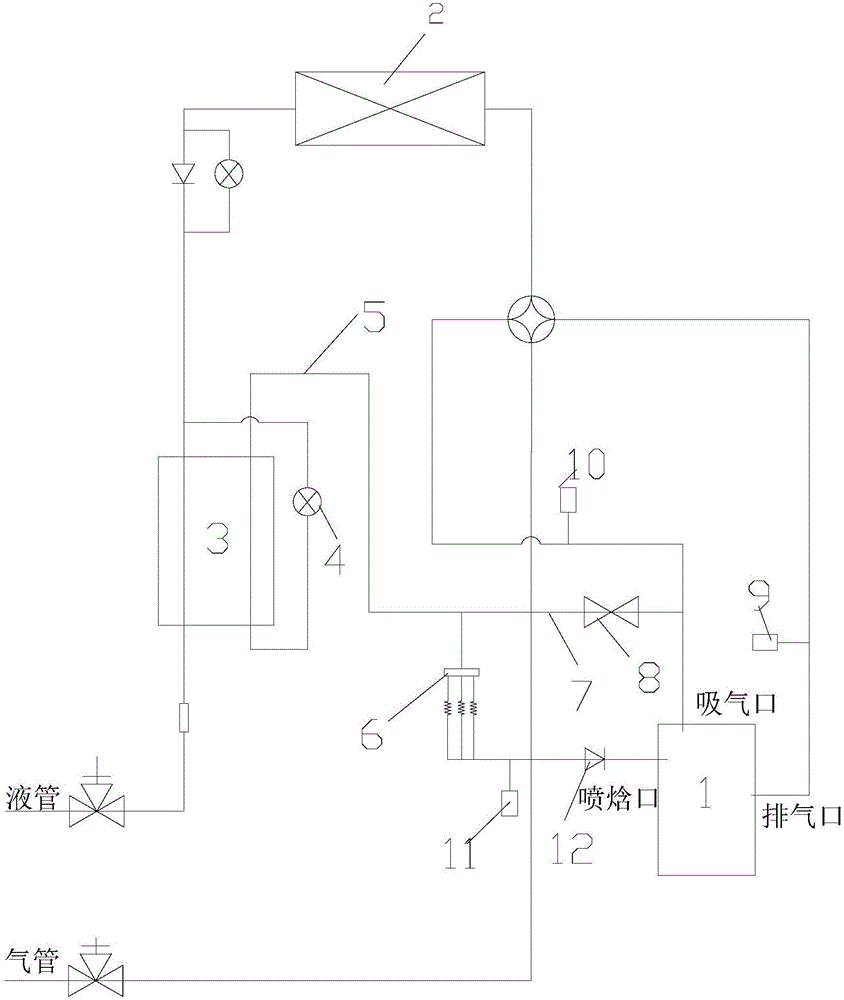 Enthalpy-spraying compressor air conditioner system and control method thereof