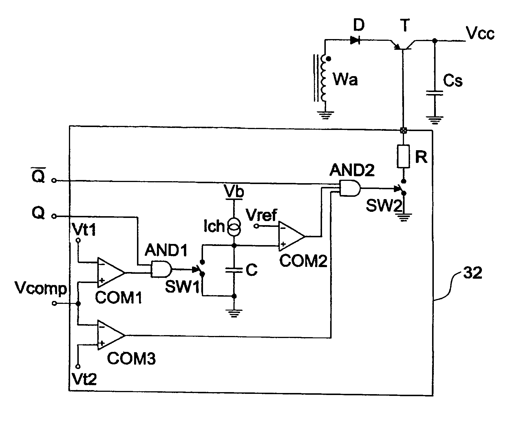 Circuit for reducing the variations of auto-supply voltage of a control circuit of a switching power supply