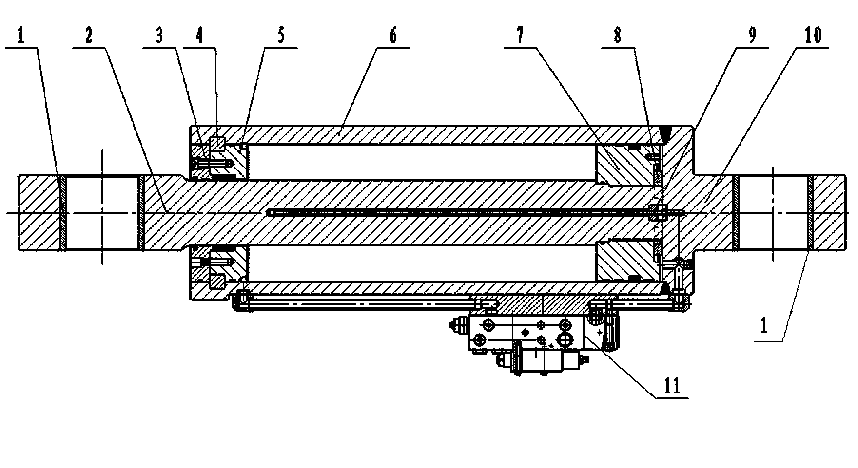 Heightening oil cylinder applicable to high-power and large-mining-height coal mining machine