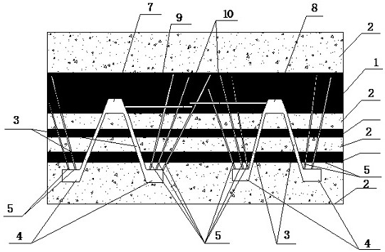 A gas drainage method for low-level and multi-stage through-bed drilling holes for coal-rock interbedded coal seams