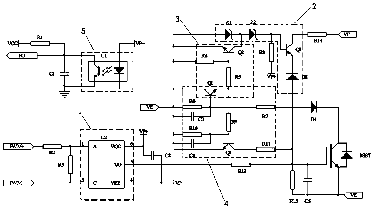 Driving and protecting circuit for inversion module