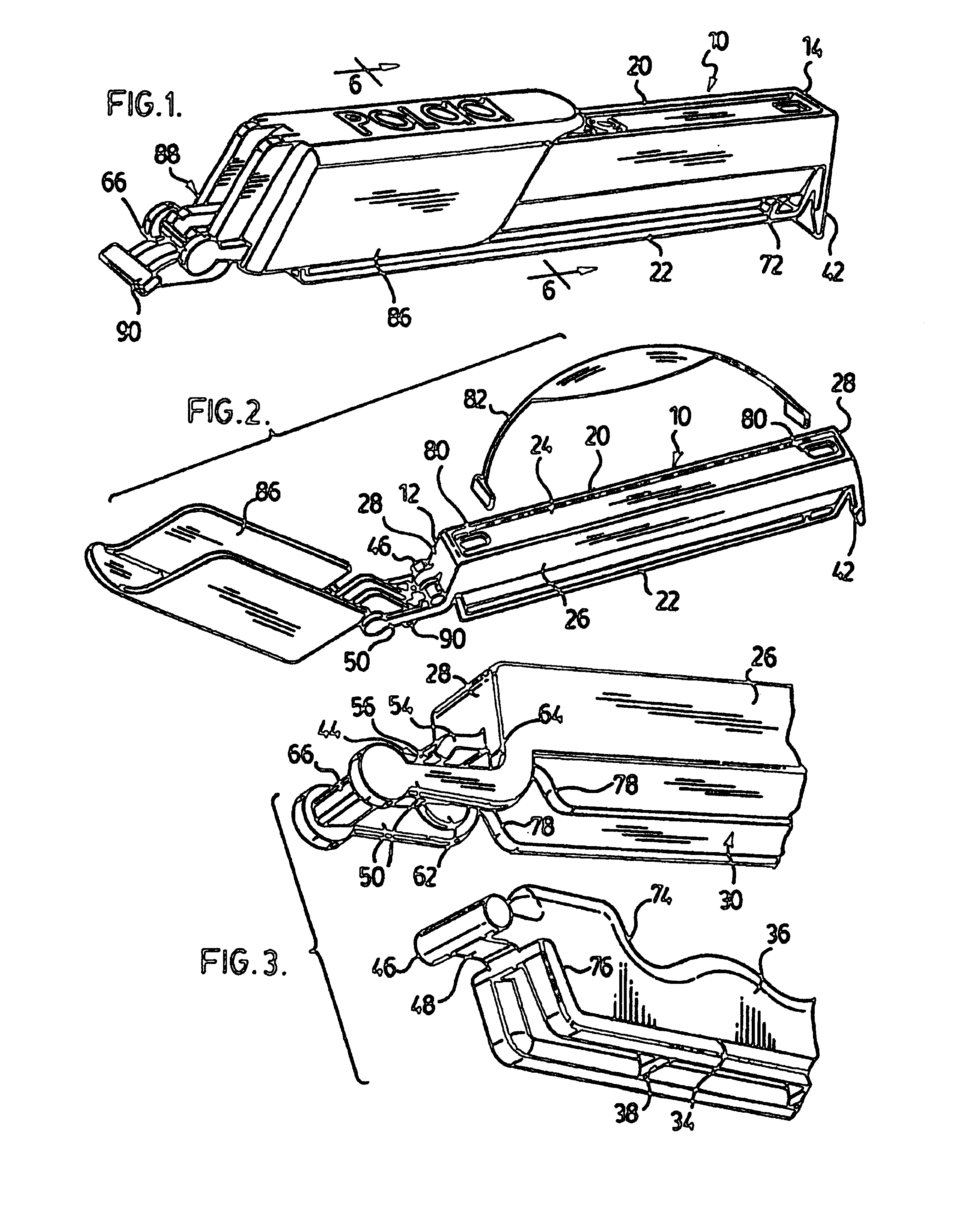 Hinged clip with separable jaws