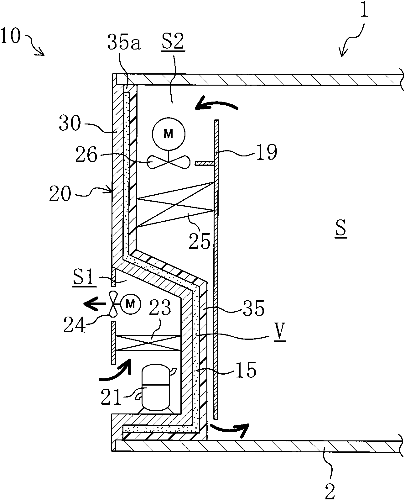 Casing structure of freezer for container and process for manufacturing the same