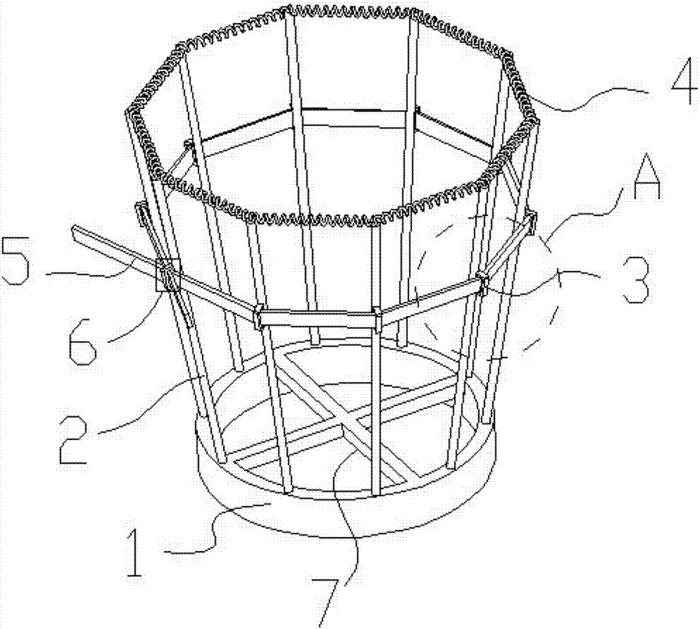A garbage bin with flexible mouth and variable diameter for automatically taking and placing garbage bags