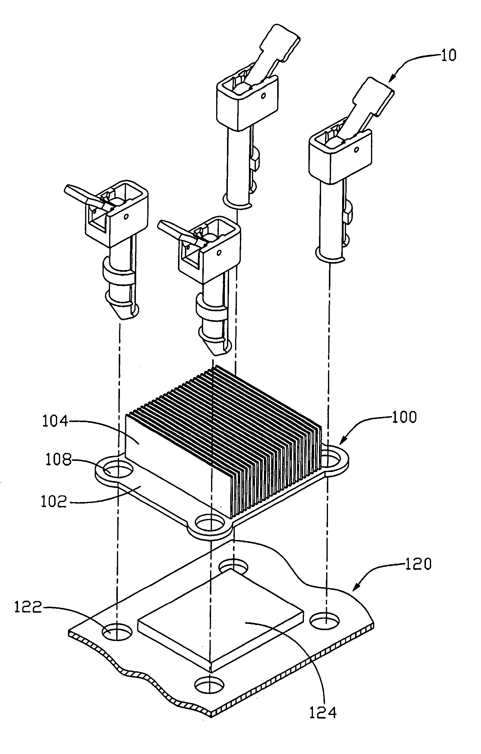 Locking device for heat dissipating device