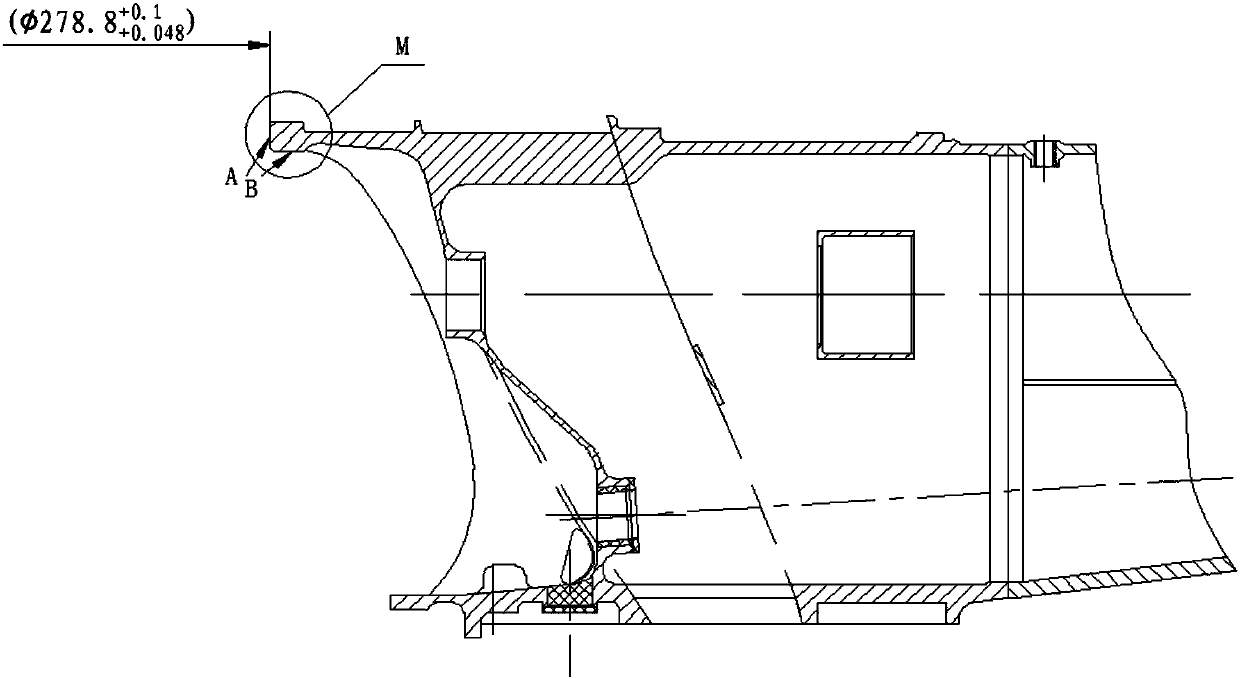 Repairing method for deformation of inner hole in rear end of intermediate case