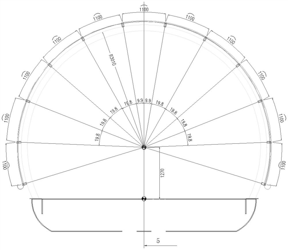 Construction method of dome-shaped hyperbolic canopy structure