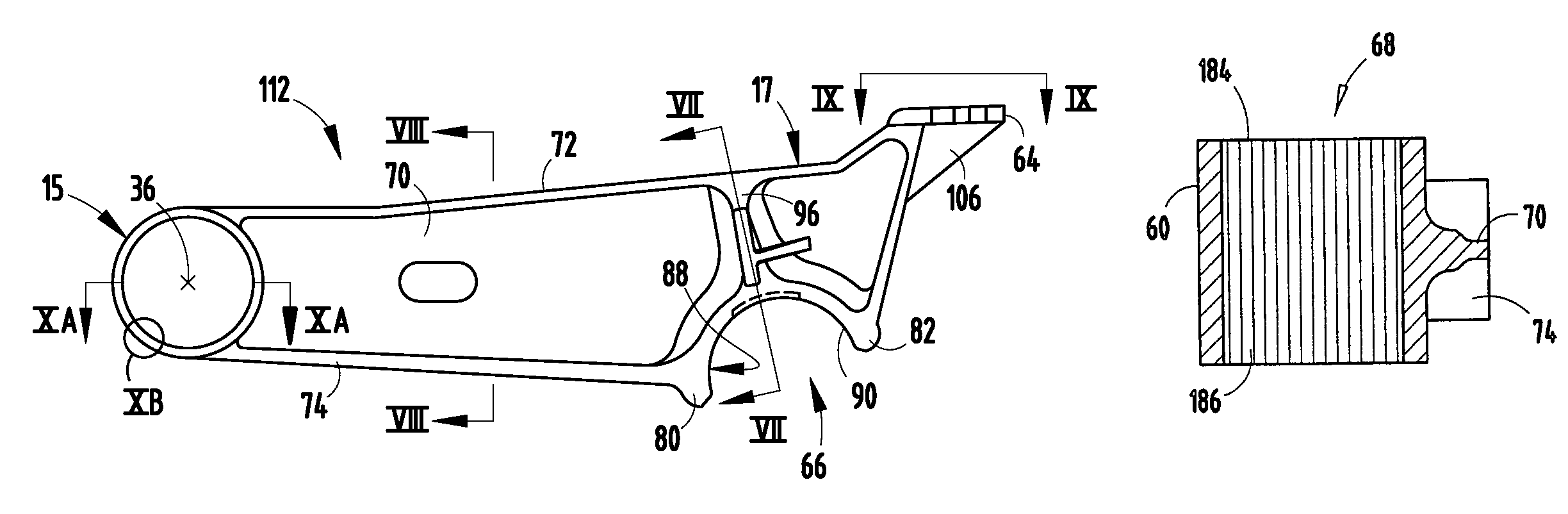 Trailing arm suspension with optimized I-beam