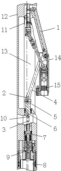 Method and device for retracting and extending adjusting arm of flow measuring and adjusting instrument