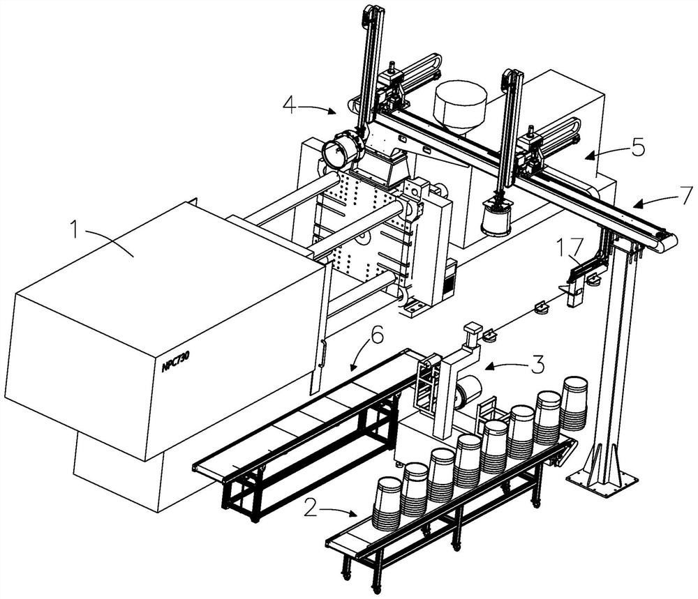 Double-arm full-automatic printing and injection molding all-in-one machine