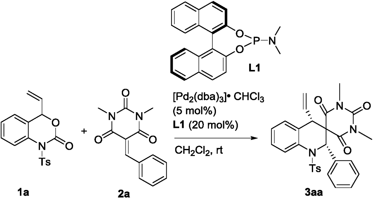 Chiral barbital spiro tetrahydroquinoline compound and preparation method thereof