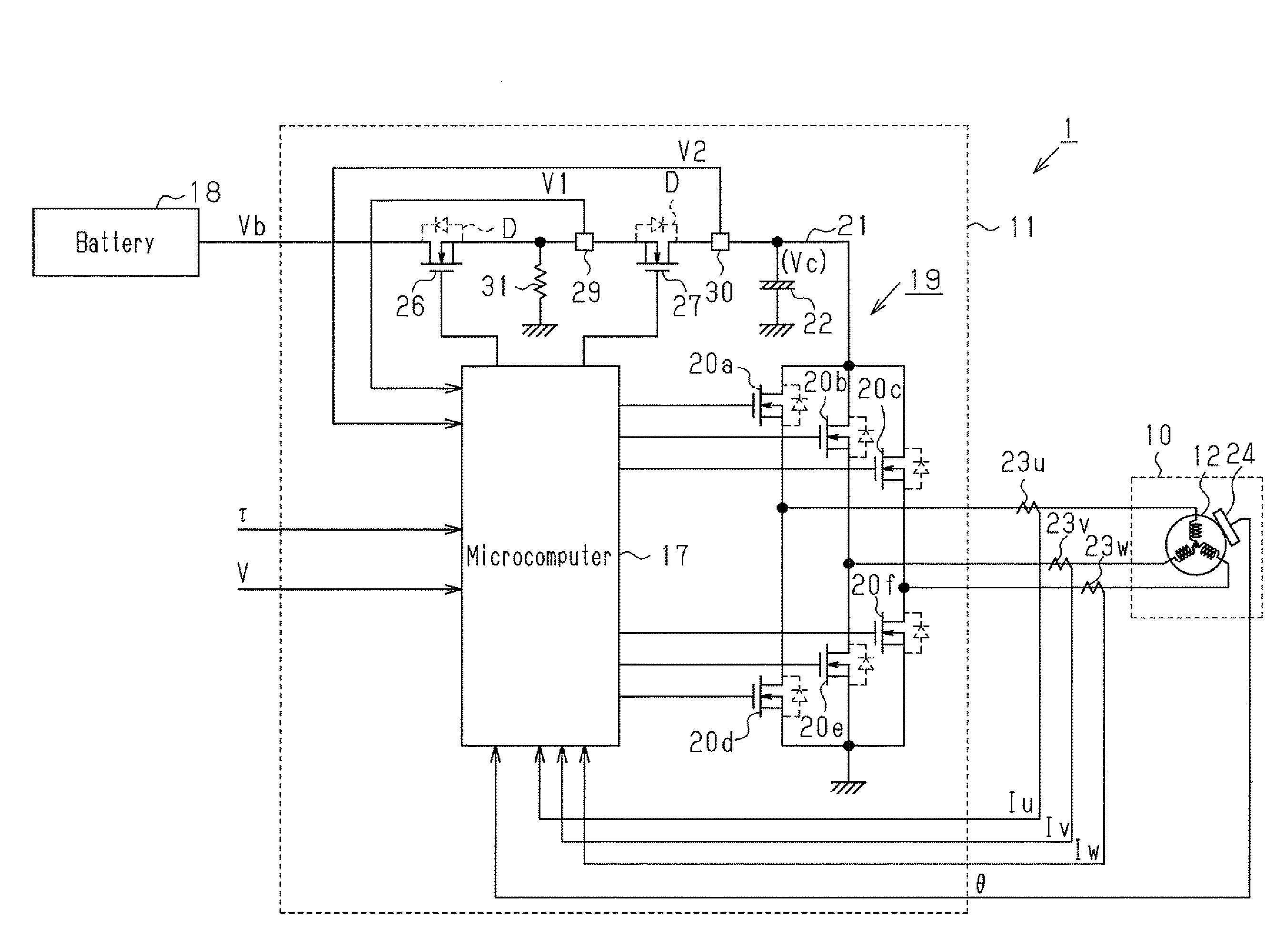 Motor controller and electric power steering device