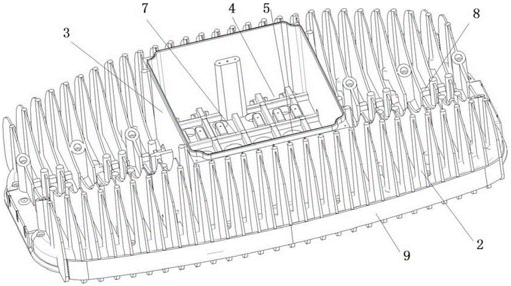 Power supply bin wiring structure for maintaining LED lamp rapidly