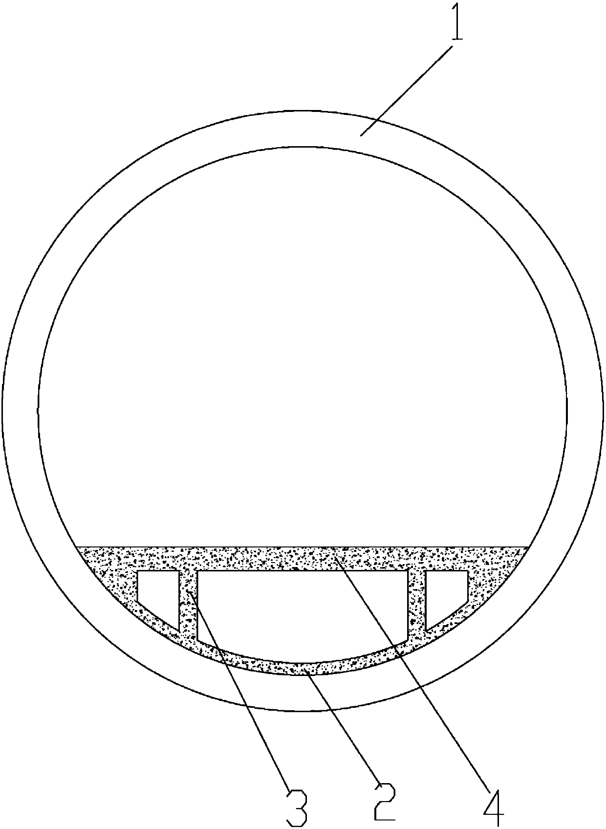Large-diameter single-hole double-line subway tunnel and construction method thereof