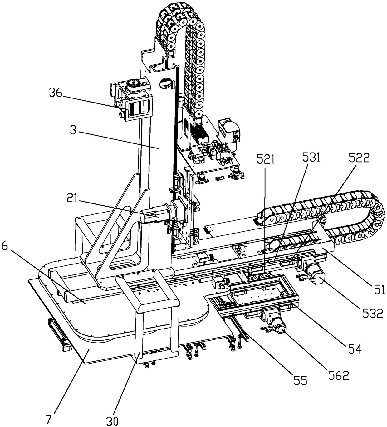 Paper matrix loading and unloading material manipulator with stable pick-and-place part mechanism
