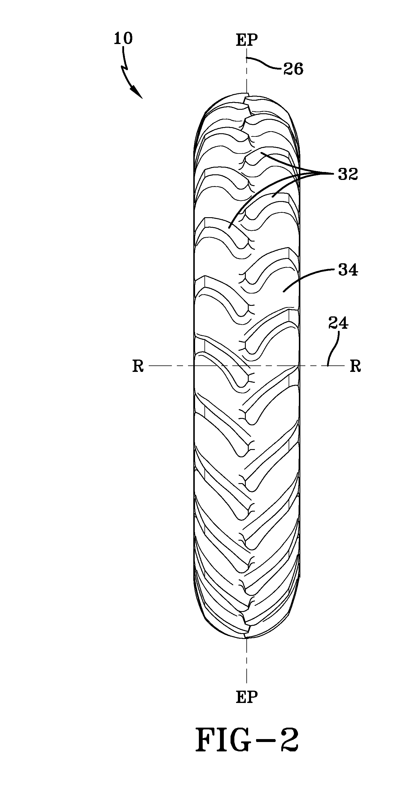 Pneumatic tire for use on row-crop field sprayers and other like farm machinery