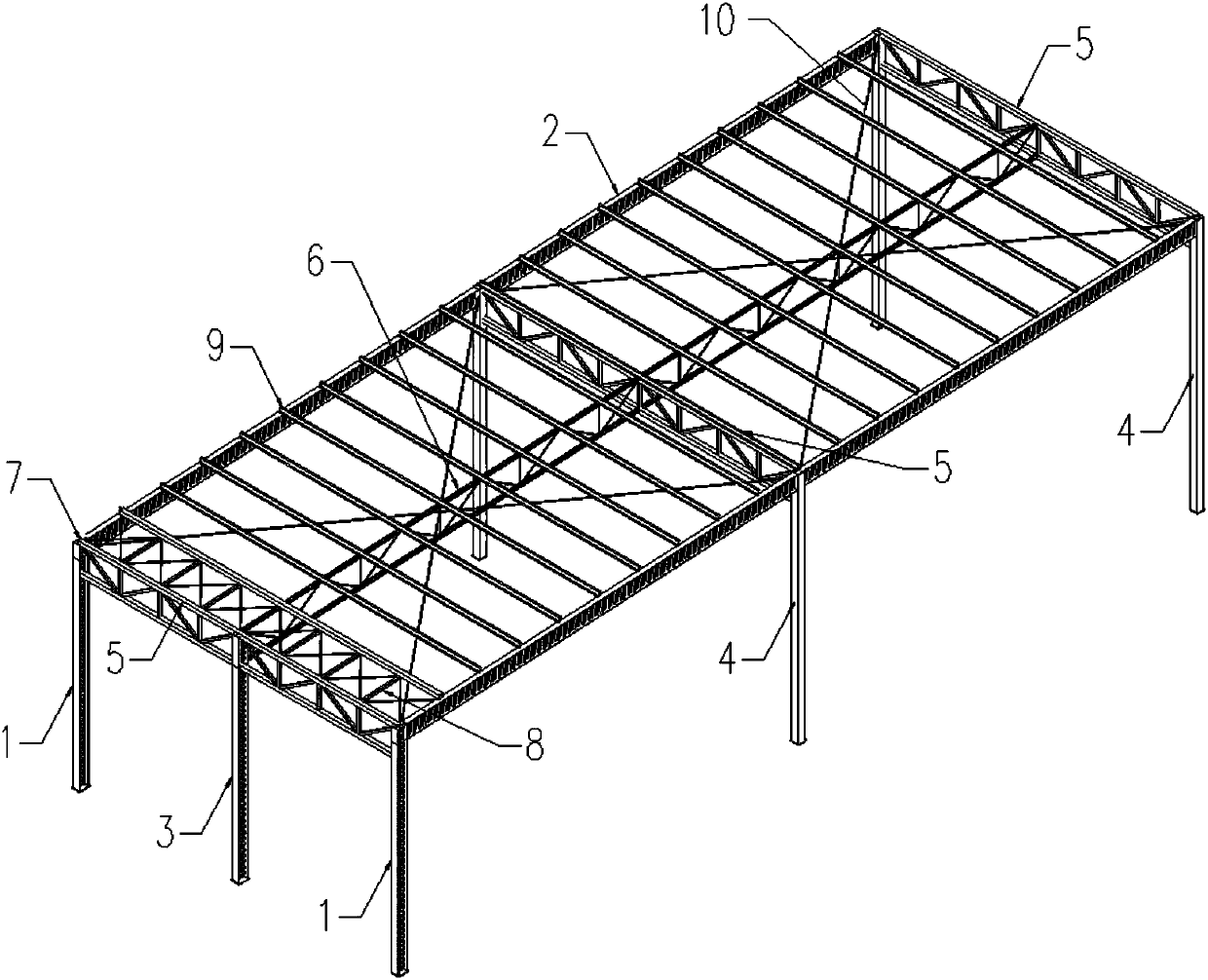 Building system combined truss with steel shaped like Chinese character 'zhi'