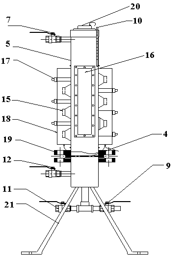 Multi-frequency ultrasonic parallel radiation gas-liquid mass-transfer reaction device