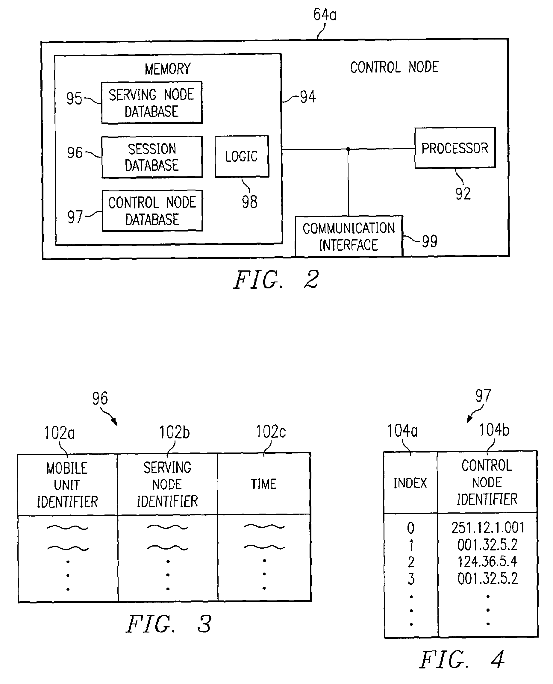 System and method for identifying a wireless serving node for a mobile unit