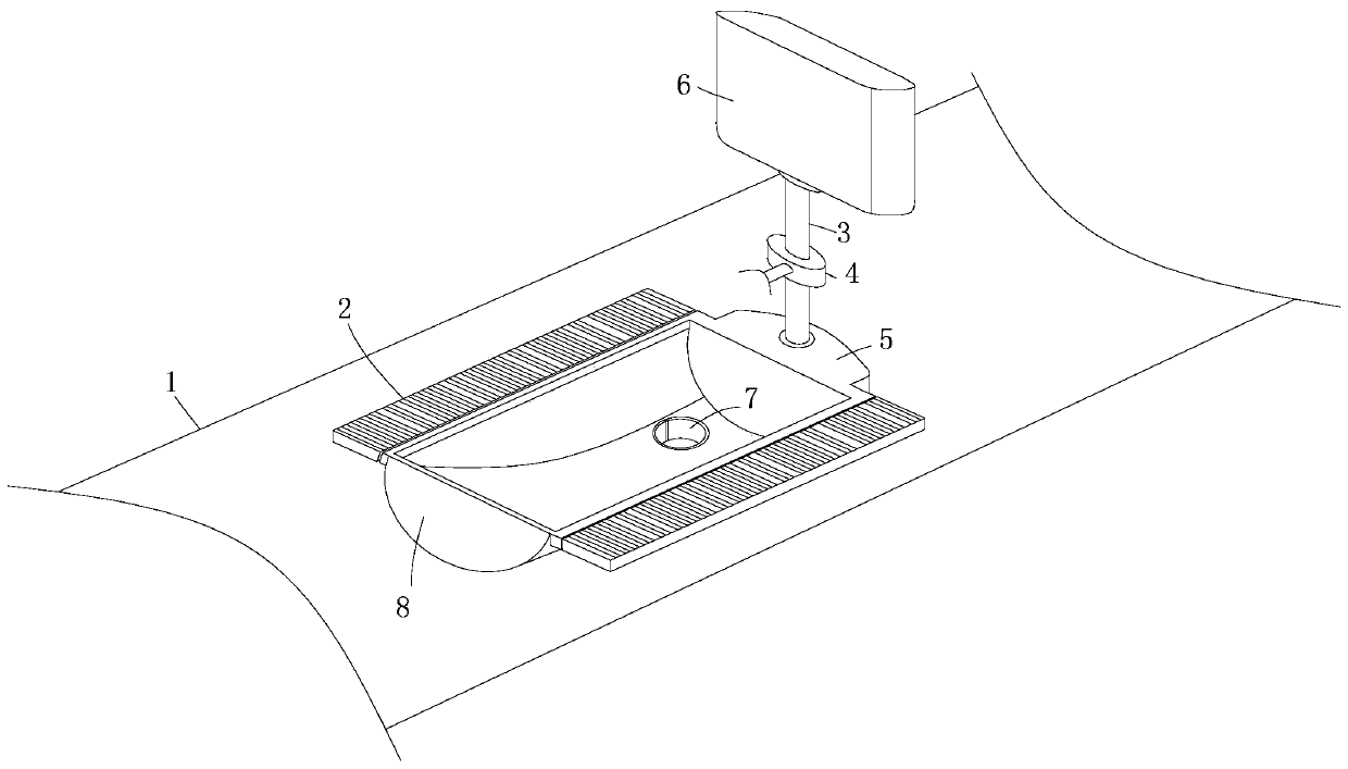 Foot supporting device for squatting pot