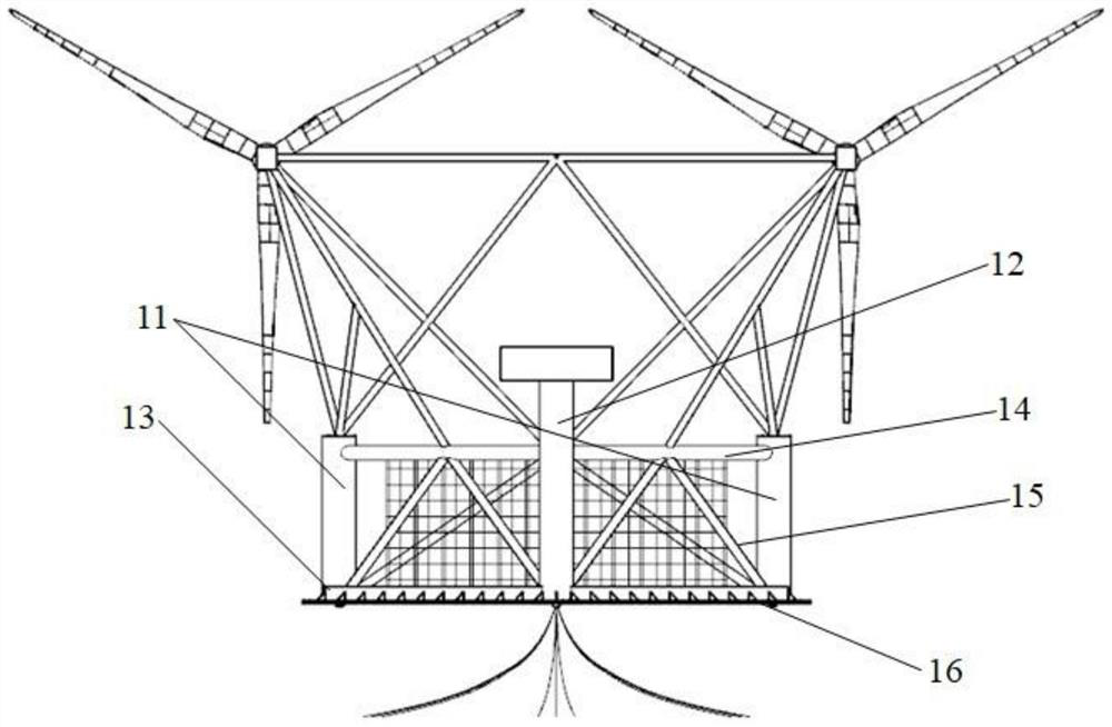 Single-point mooring positioning offshore wind power and fishery breeding integrated system