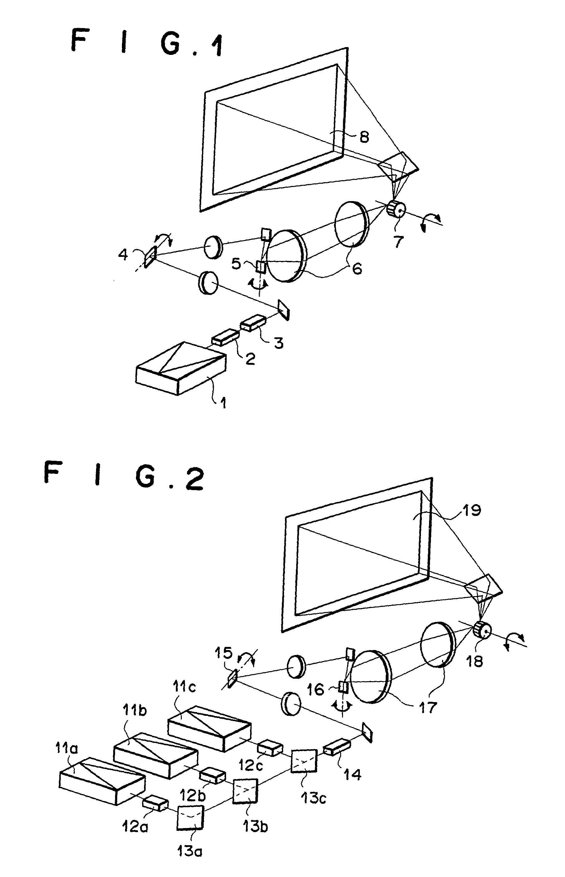 Color laser display apparatus having fluorescent screen scanned with modulated ultraviolet laser light