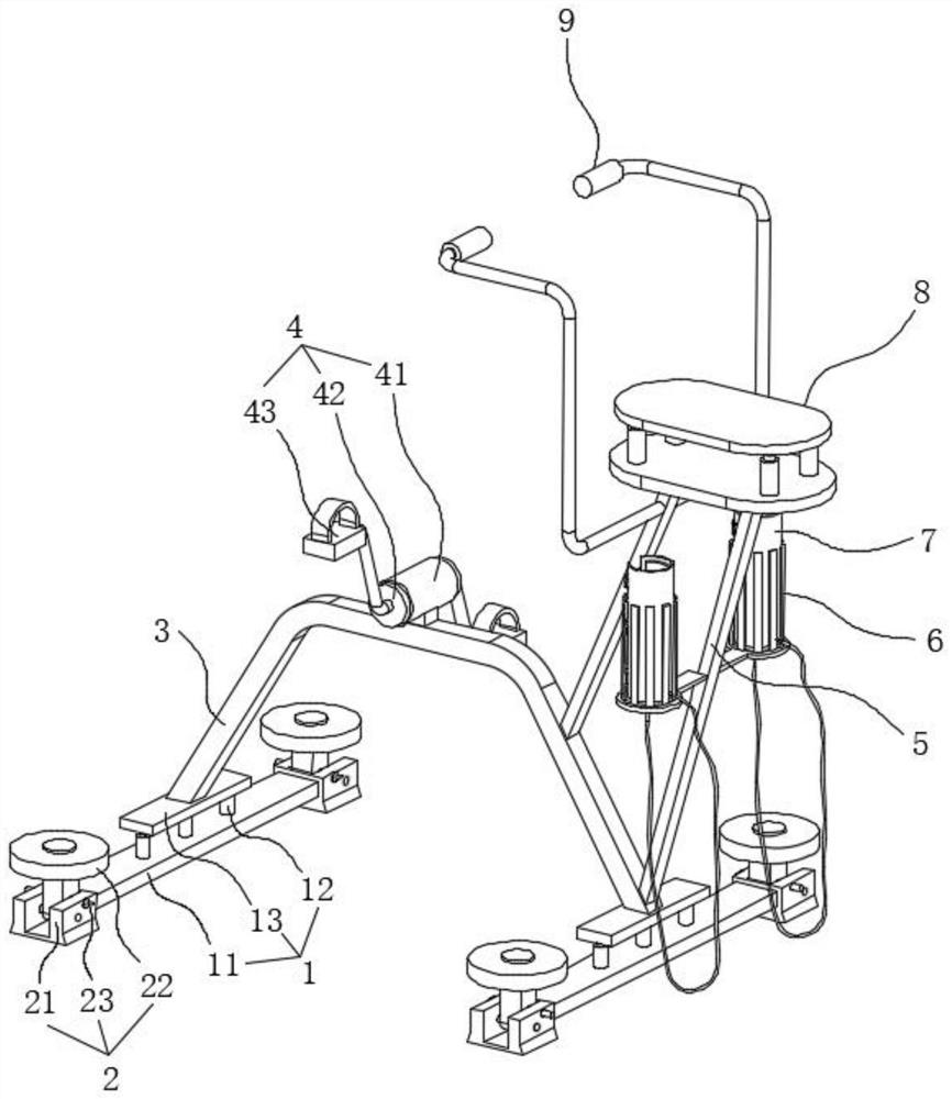 Physical exercise device with leg muscle relaxing performance