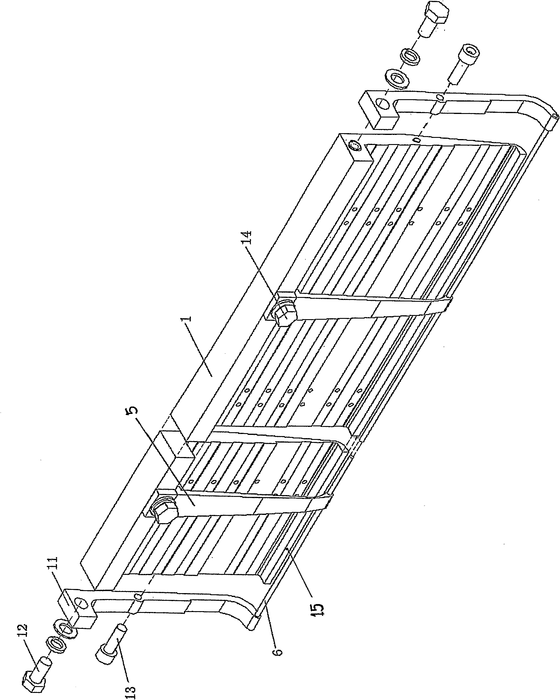 Guide bar shogging device