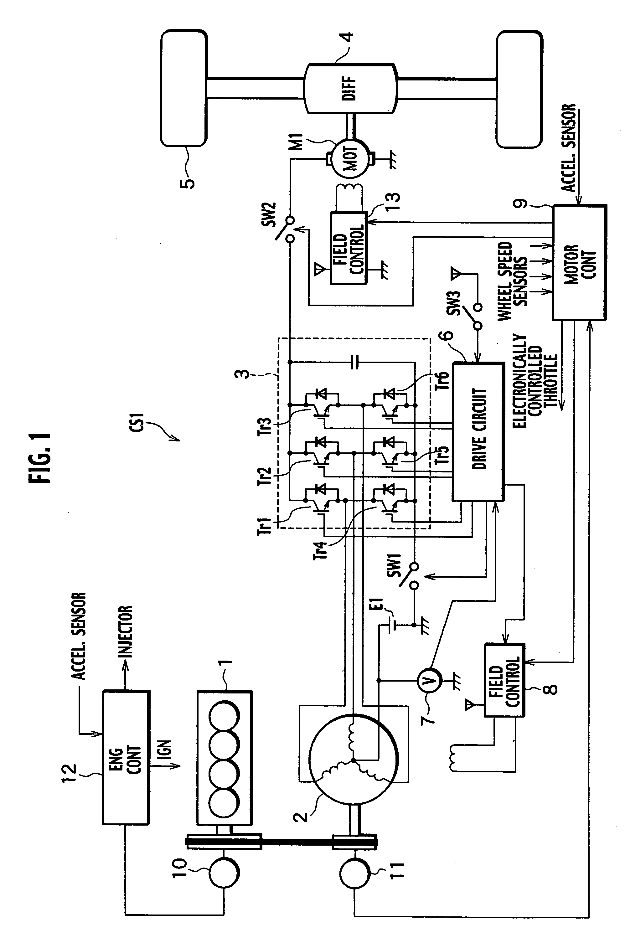 Control system and controlling method for motor drive four wheel drive vehicle
