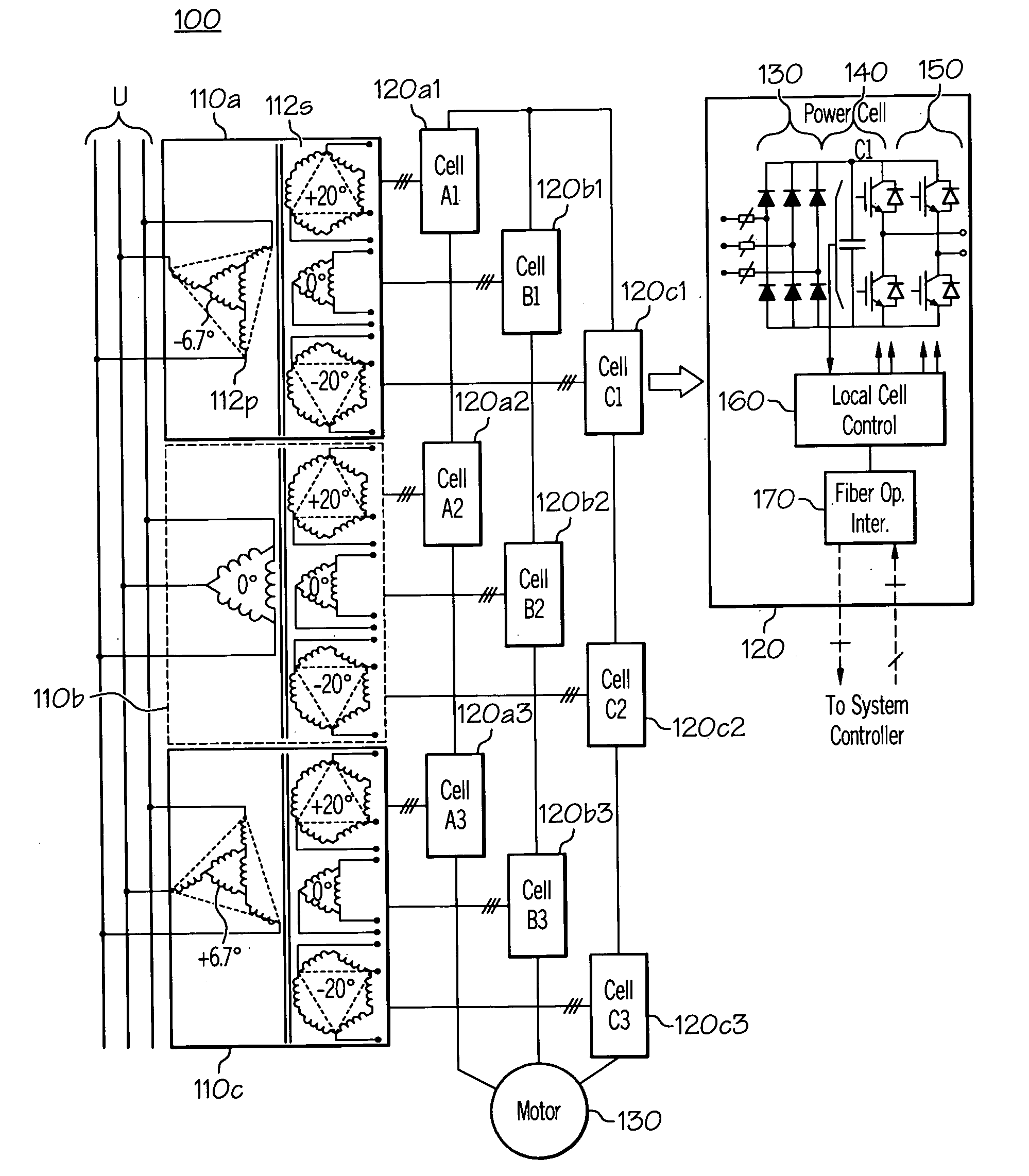Modular multi-pulse transformer rectifier for use in symmetric Multi-level power converter