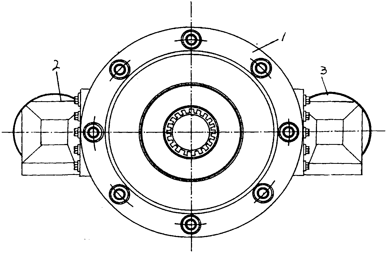 Inserter-connected electromagnetic drive clutch with spline shafts having discs and spline sleeves having discs
