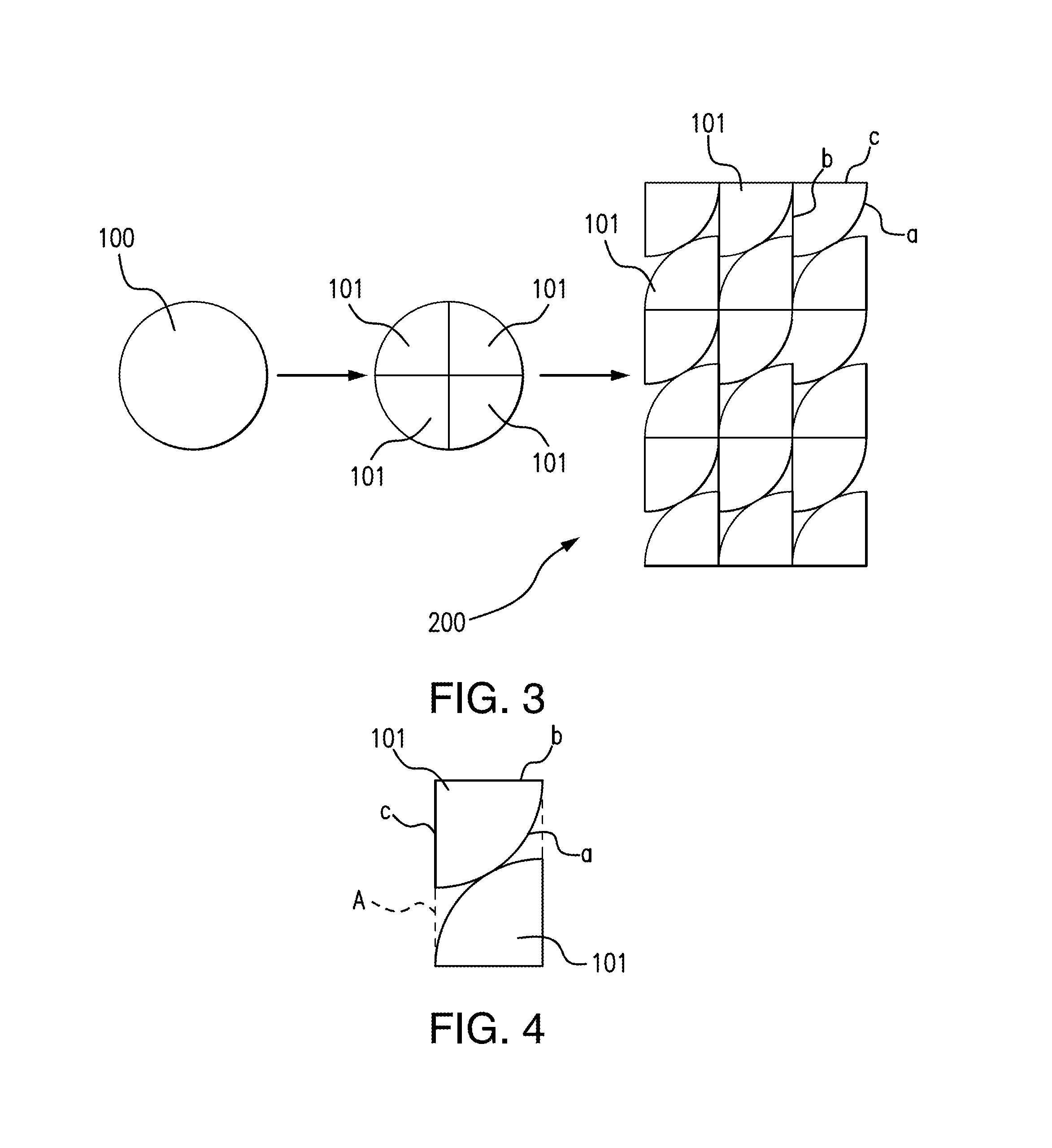 Solar cell assembly comprising solar cells shaped as a portion of a circle