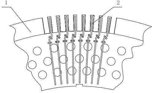 Ventilated channel board of motor rotor